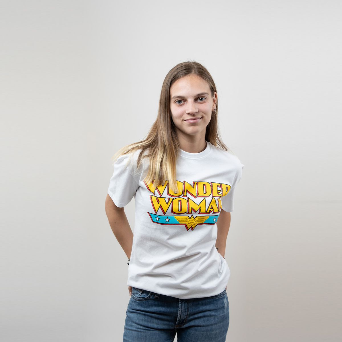 DC COMICS - Polera Mc Mujer Dc Comics Wonder Woman Blanco