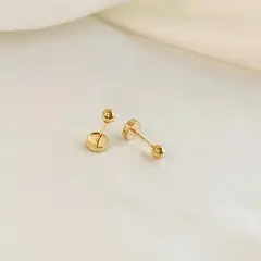 BY LAS CAYETANAS - Aros Abridores Bolitas en Oro 18k