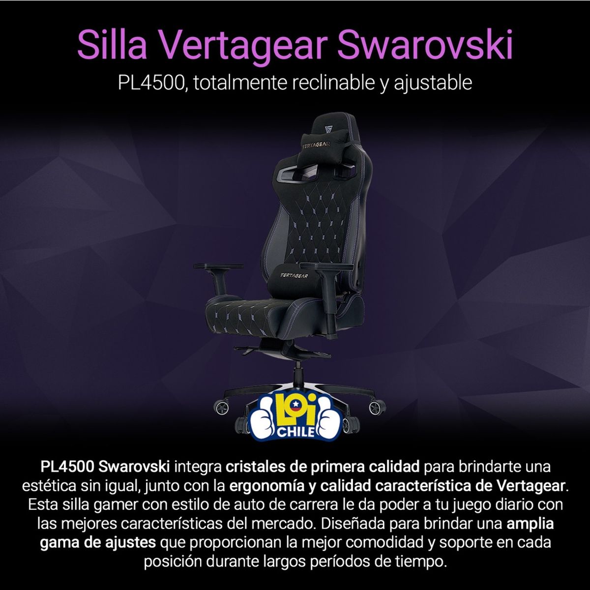 VERTAGEAR - Silla Gamer Vertagear PL4500 SWAROVSKI VERTAGEAR