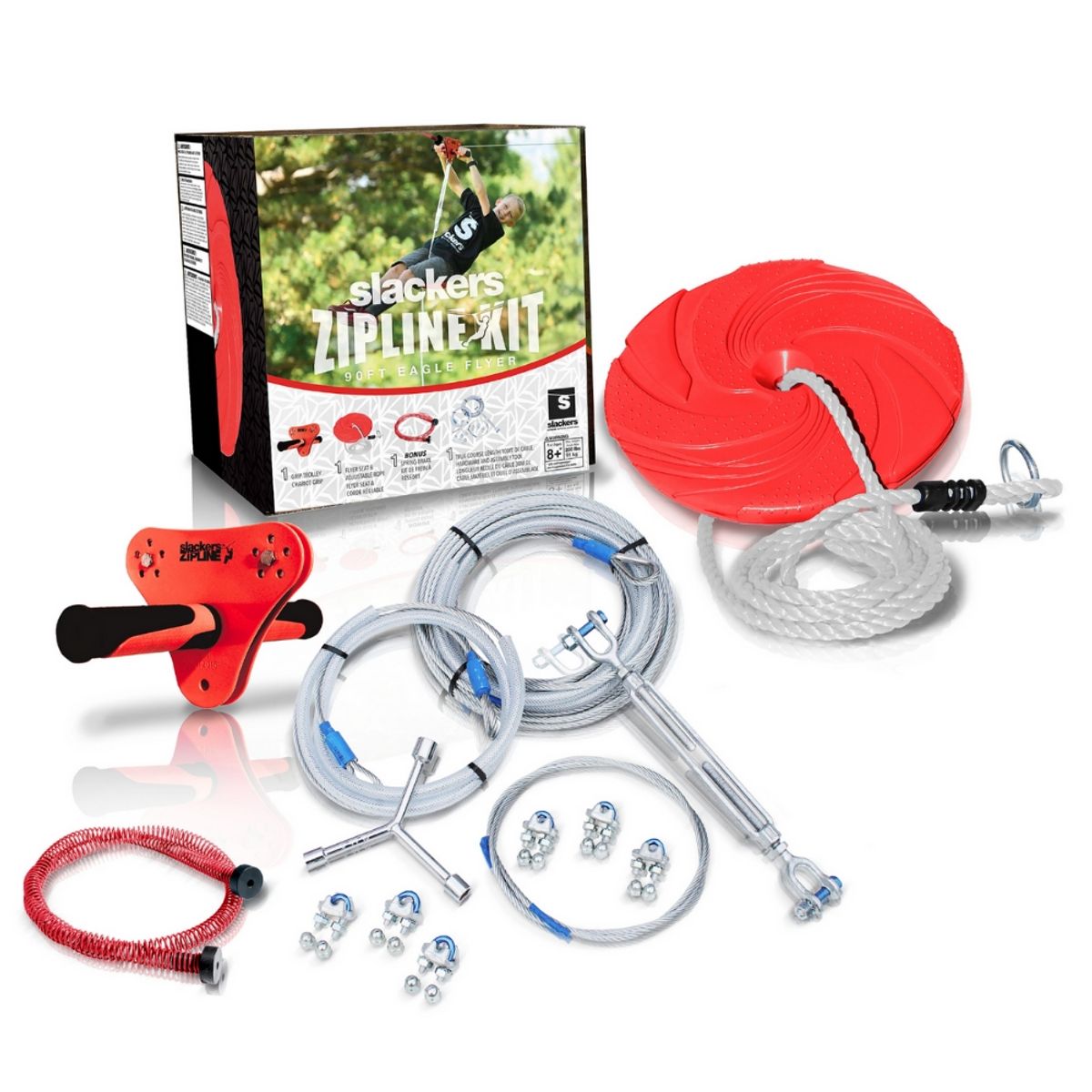 SLACKERS - Kit Tirolesa 27 m con Freno Eagle Zipline 90 Ft