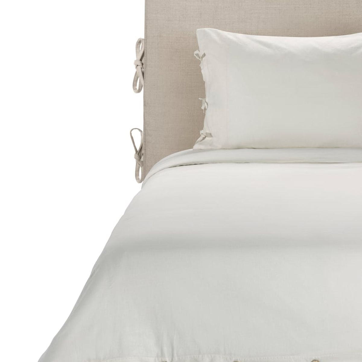 ROSEN - Funda Plumón Rosen Lino-Algodón Pure Liso 1 Plaza Blanco