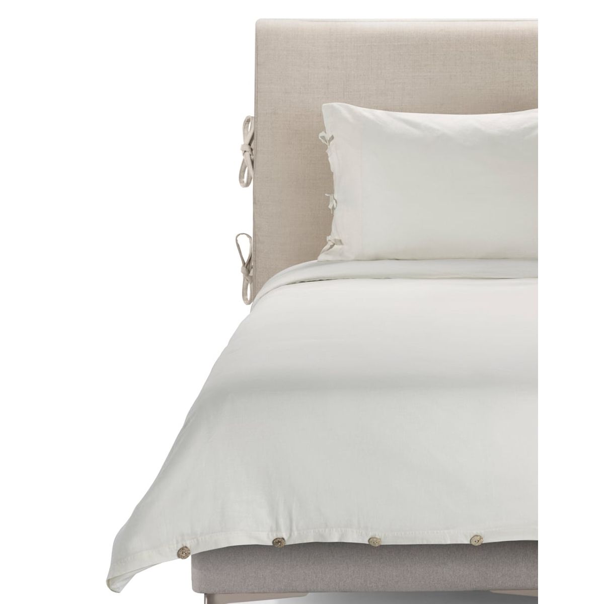 ROSEN - Funda Plumón Rosen Lino-Algodón Pure Liso 1 Plaza Blanco