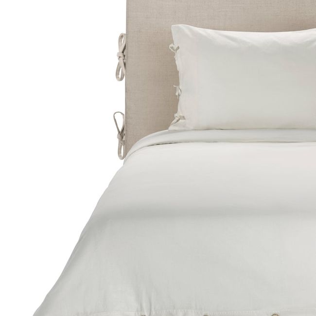 ROSEN - Funda Plumón Rosen Lino-Algodón Pure Liso 1 Plaza Blanco