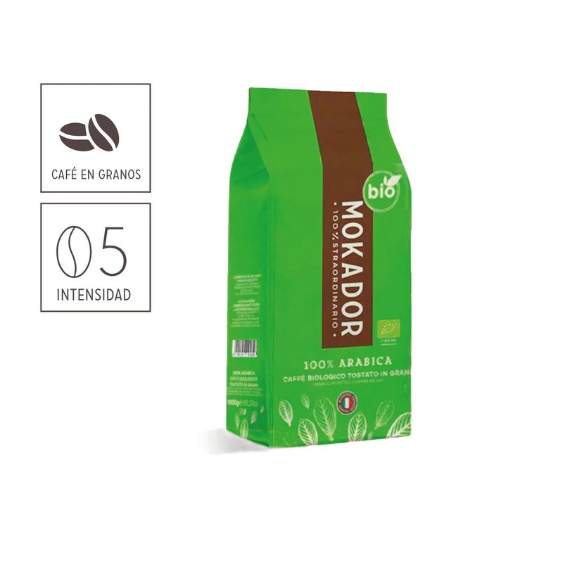 MOKADOR - Café Bio Orgánico en grano 1 kg. 100% arabica