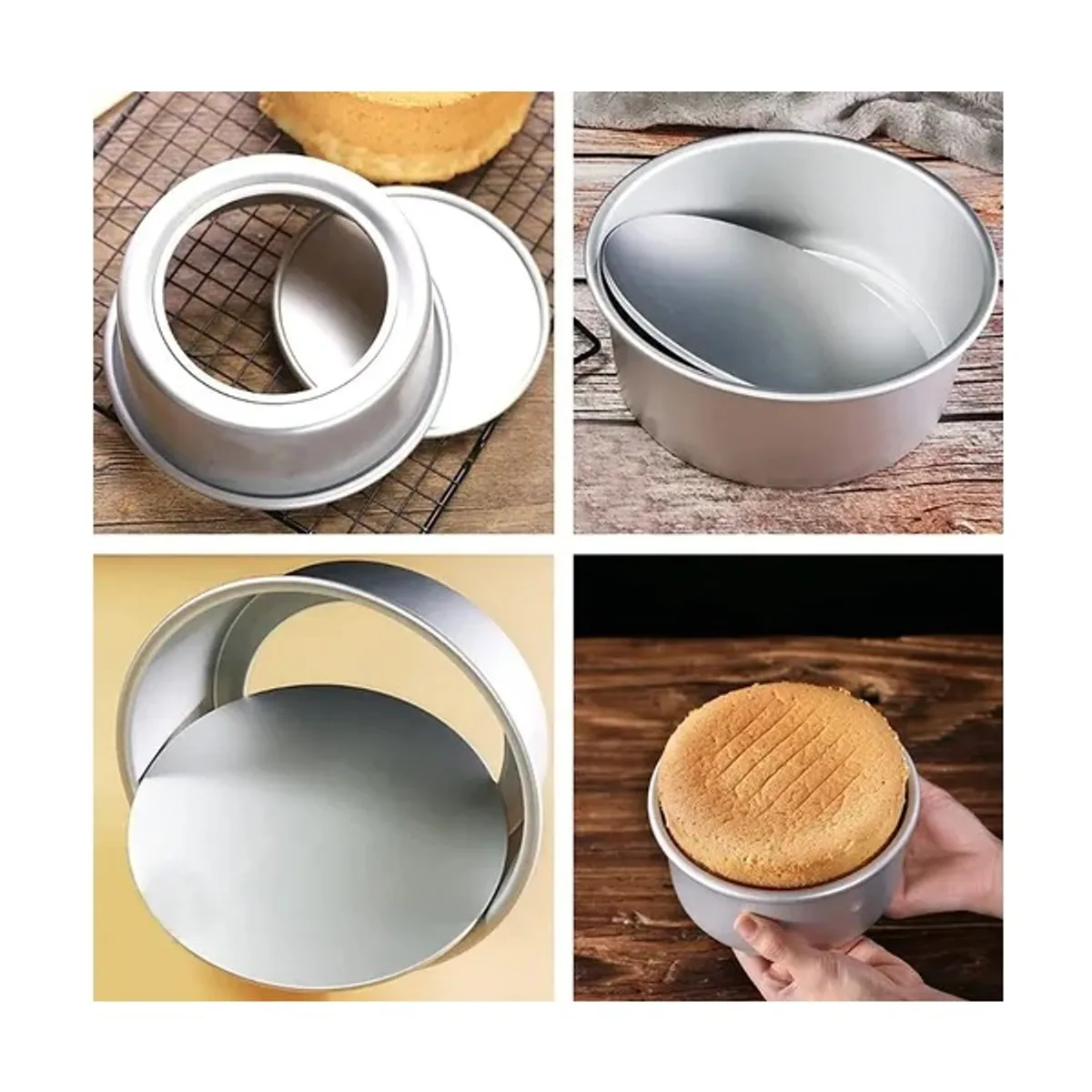 GENERICO - Moldes De Aluminio Para Tortas Molde Desmontable Molde 14x8cm