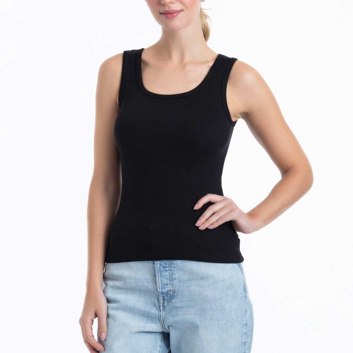 LADY GENNY - CAMISETA ALGODON RIB SIN MANGA