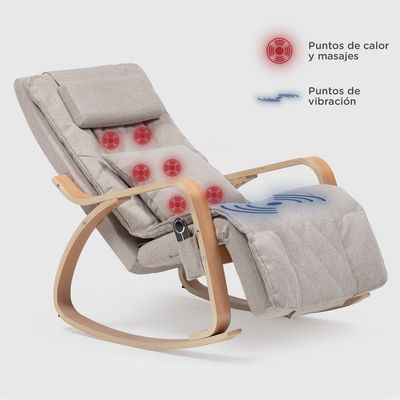 Imagen 2 del producto Silla Masajeadora Mecedora Reclinable de Madera D-1550