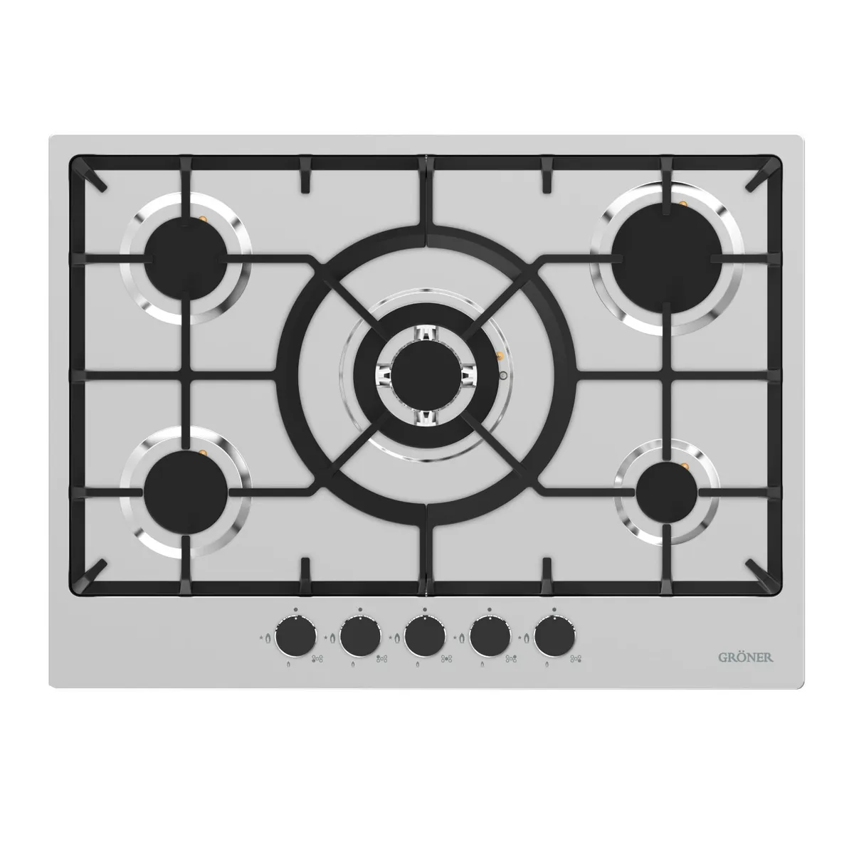 GRONER - Encimera A Gas Inox 5Q