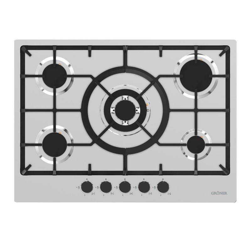 GRONER - Encimera A Gas Inox 5Q.