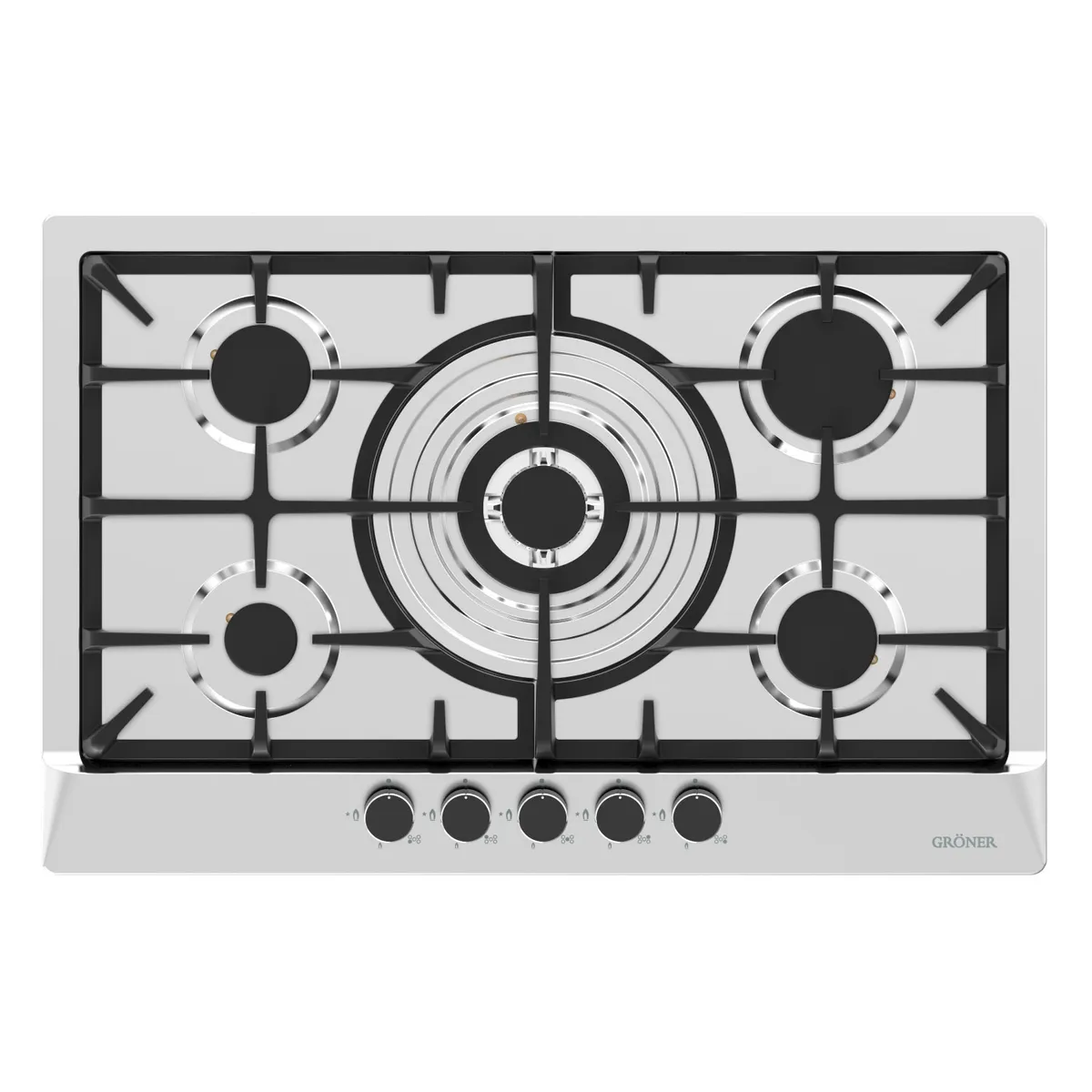GRONER - Encimera A Gas Inox Deluxe 5Q