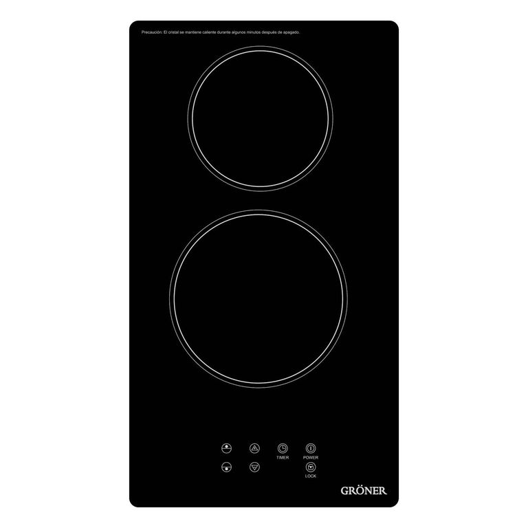 GRONER Encimera Vitrocerámica Gröner Touch Black 2Q