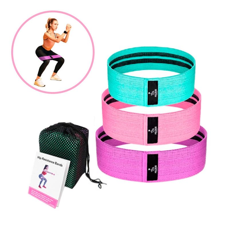 GENERICO - Pack 3 Bandas Elásticas de Tela Resistentes