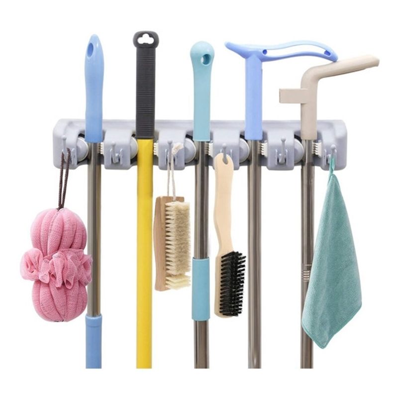 GENERICO - ORGANIZADOR DE PARED PARA ESCOBAS PAÑOS ETC