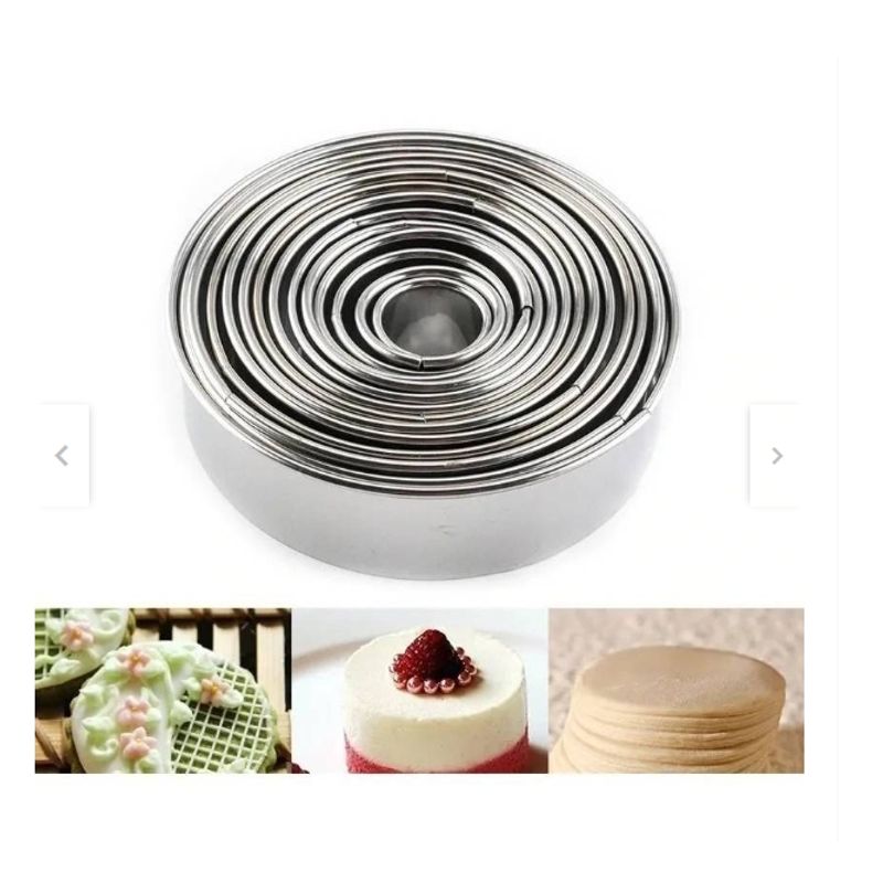 GENERICO - Set 14 Cortadores De Galletas Redondos Cocina Repostería