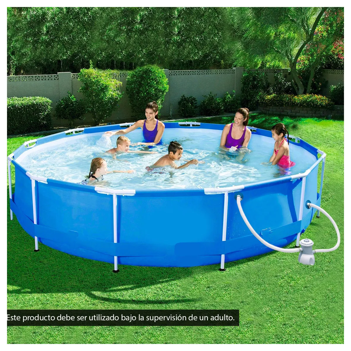 AVENLI - Piscina con Filtro 6125 L 76x360 cm Celeste