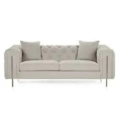 ROSEN - Sofá Allerton 3 Cuerpos Tela Blanco