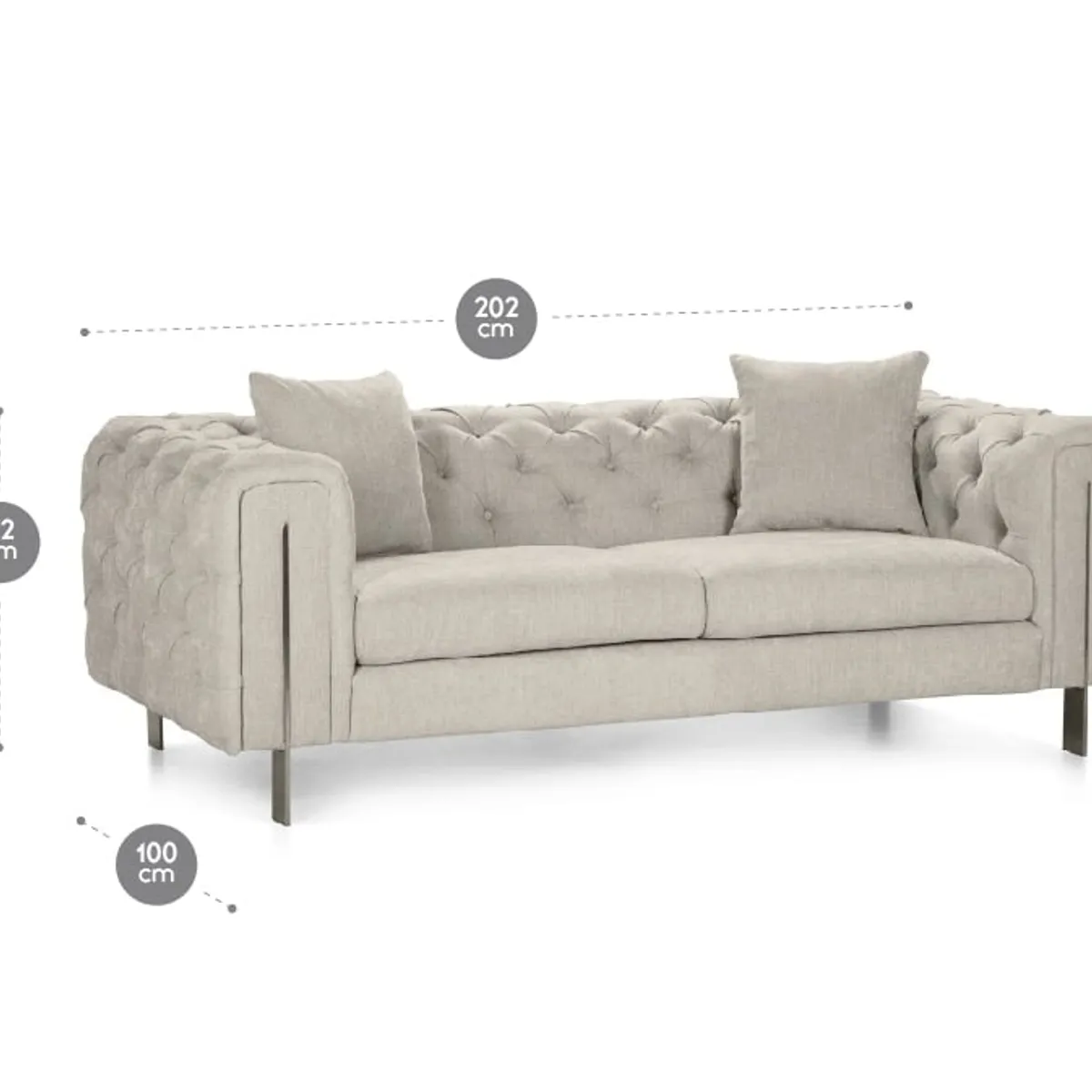 ROSEN - Sofá Rosen Allerton 3 Cuerpos Tela Blanco