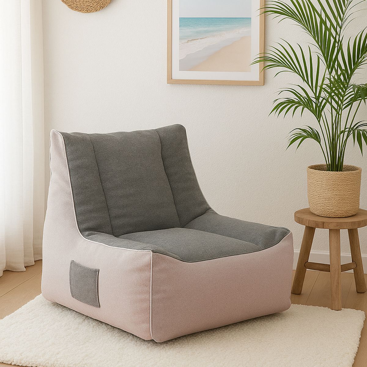 RELAN - Sillón Pouf  Puff Velvet R2 Rosado Relan