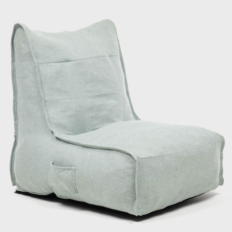 RELAN - Sillón Pouf / Puff Verde Claro Con Respaldo Relan