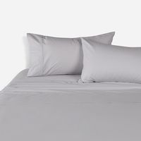 Sábana 200 Hilos Algodón Lisa Plata King