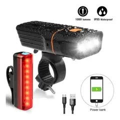 TECNOLAB - Luz Recargable Impermeable Para Bicicleta - 1000 Lum Tl210