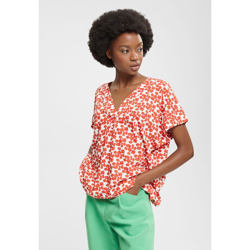 ESPRIT - Blusa Con Estampado, Lenzing™ Ecovero™ Esprit ESPRIT