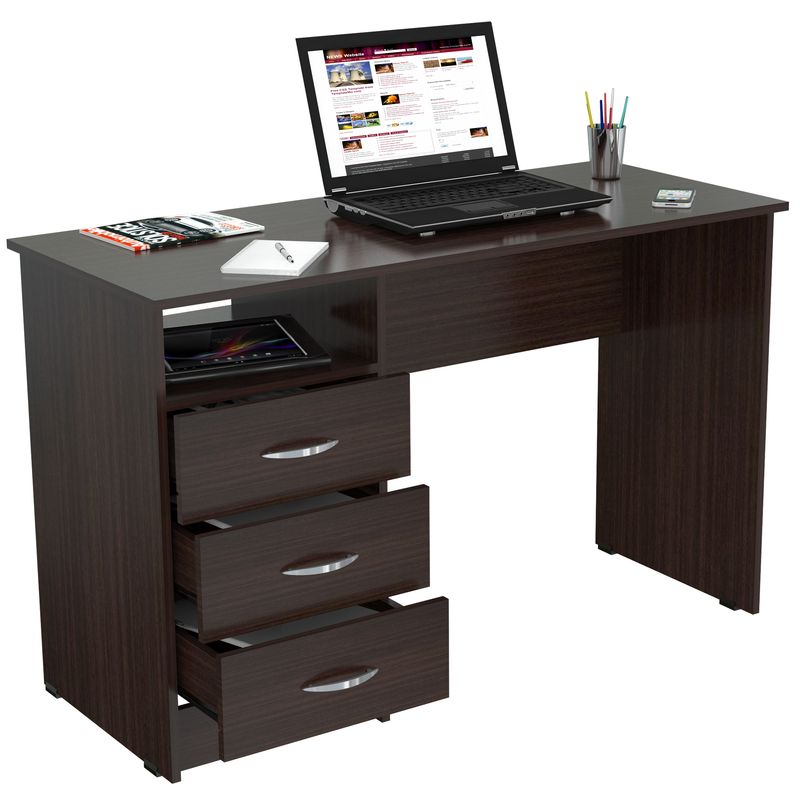 INVAL - Escritorio Wengue 3 cajones  76cmx120cmx50.