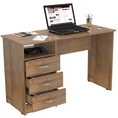 INVAL - Escritorio 3 Cajones Amaretto 76cm x 120cm x 50cm