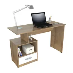 INVAL - Escritorio 1 cajón Amaretto Blanco 75cm x 120cm x 50 cm