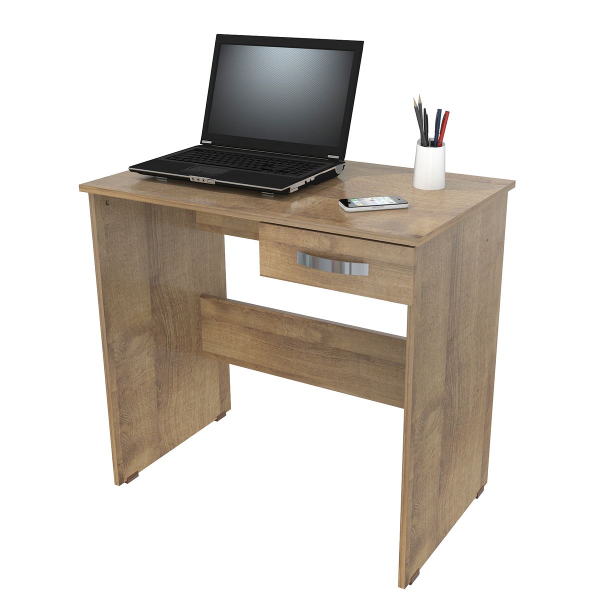 INVAL - Escritorio 1 cajón 75cmx80cmx40 cm amaretto