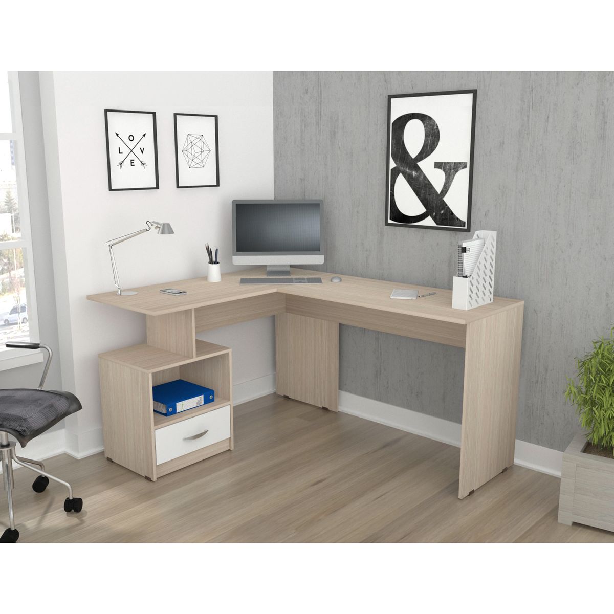 INVAL - Escritorio Arena Polar 75cmx150cmx120 cm