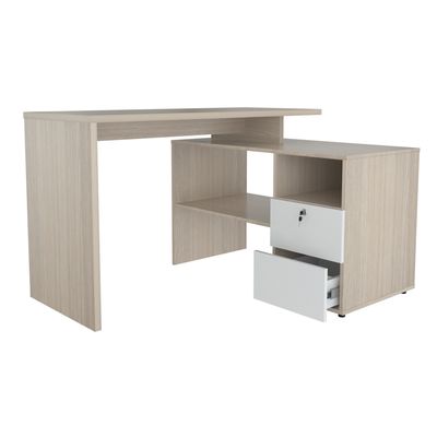 Imagen 2 del producto Escritorio Esquinero 2 Cajones Arena Blanco 74cmx120cmx100 cm