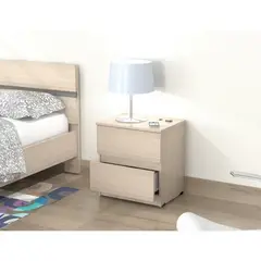 INVAL - Velador Arena 2 cajones 51cm x 48cm x 37,5 MN2610