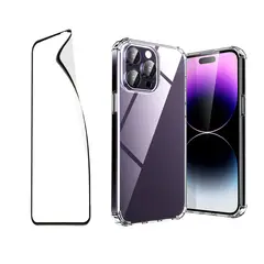 XUNDD - Kit Carcasa para iPhone 14 Pro Transparente + Lamina Hidrogel
