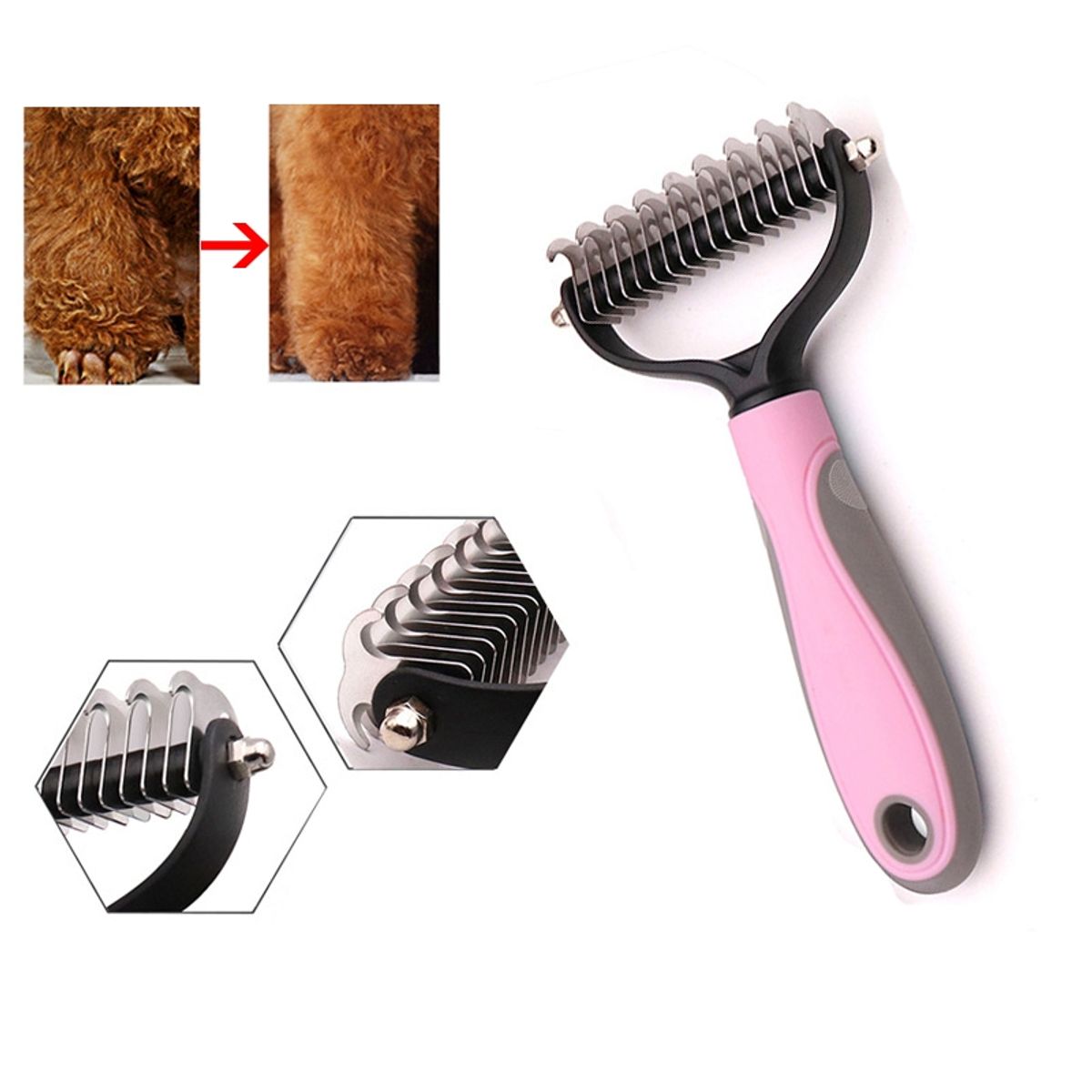 KUANGYE - Cepillo Elimina Nudos Y Pelo Muerto Deslanador Razas Grandes