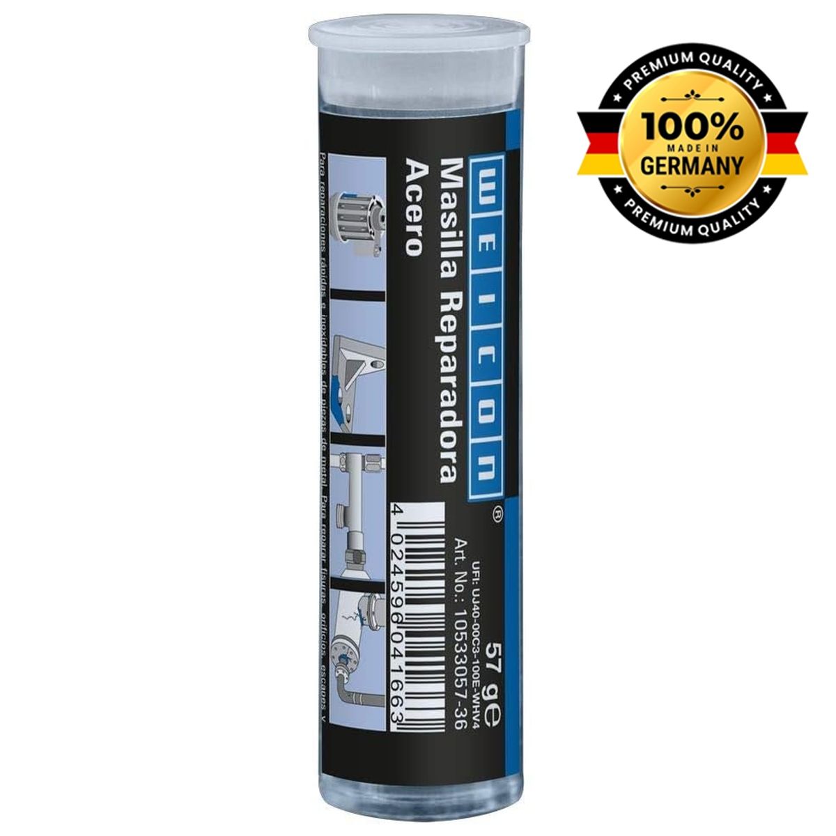 WEICON - Masilla Reparadora De Acero 57 Grs Para Reparar Hilos En Metales