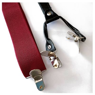 Imagen 2 del producto Suspensor hombre burdeo liso 4 broches, Luciacorbatas