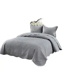 ANGELES DEL HOGAR - Cubrecama de verano Quilt Plaza y media Gris