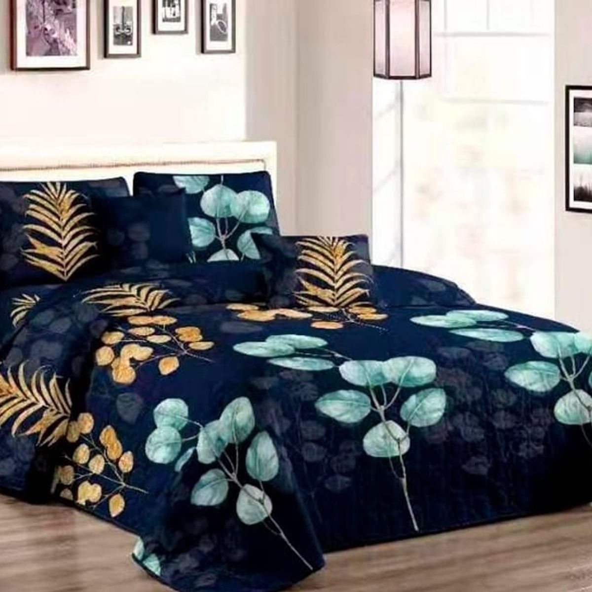 GENERICO - Cobertor de verano Quilt 2 plazas azul oscuro
