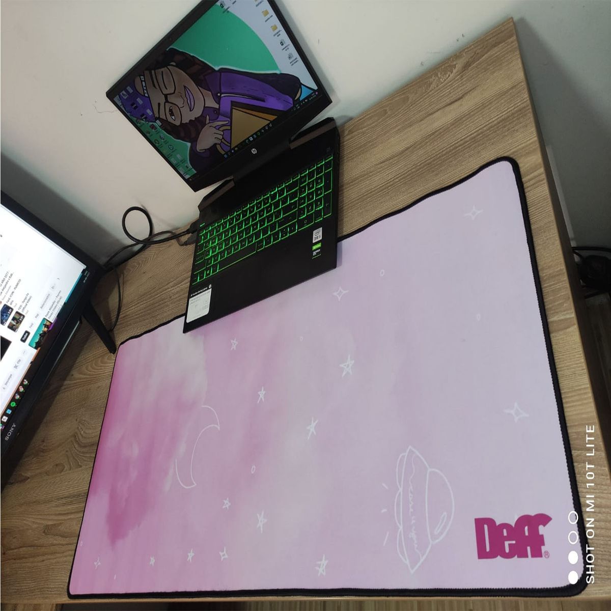 DEFF - Mouse Pad Gamer Nuve Rosada 90x40