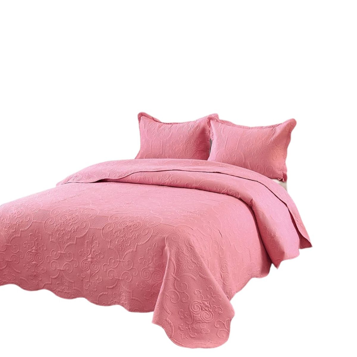 GENERICO - Cobertor de verano Quilt 2 plazas Rosado