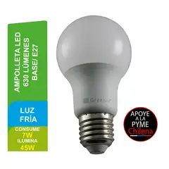 GREEN E - Ampolleta Led E-27 7W Globo Luz Fría