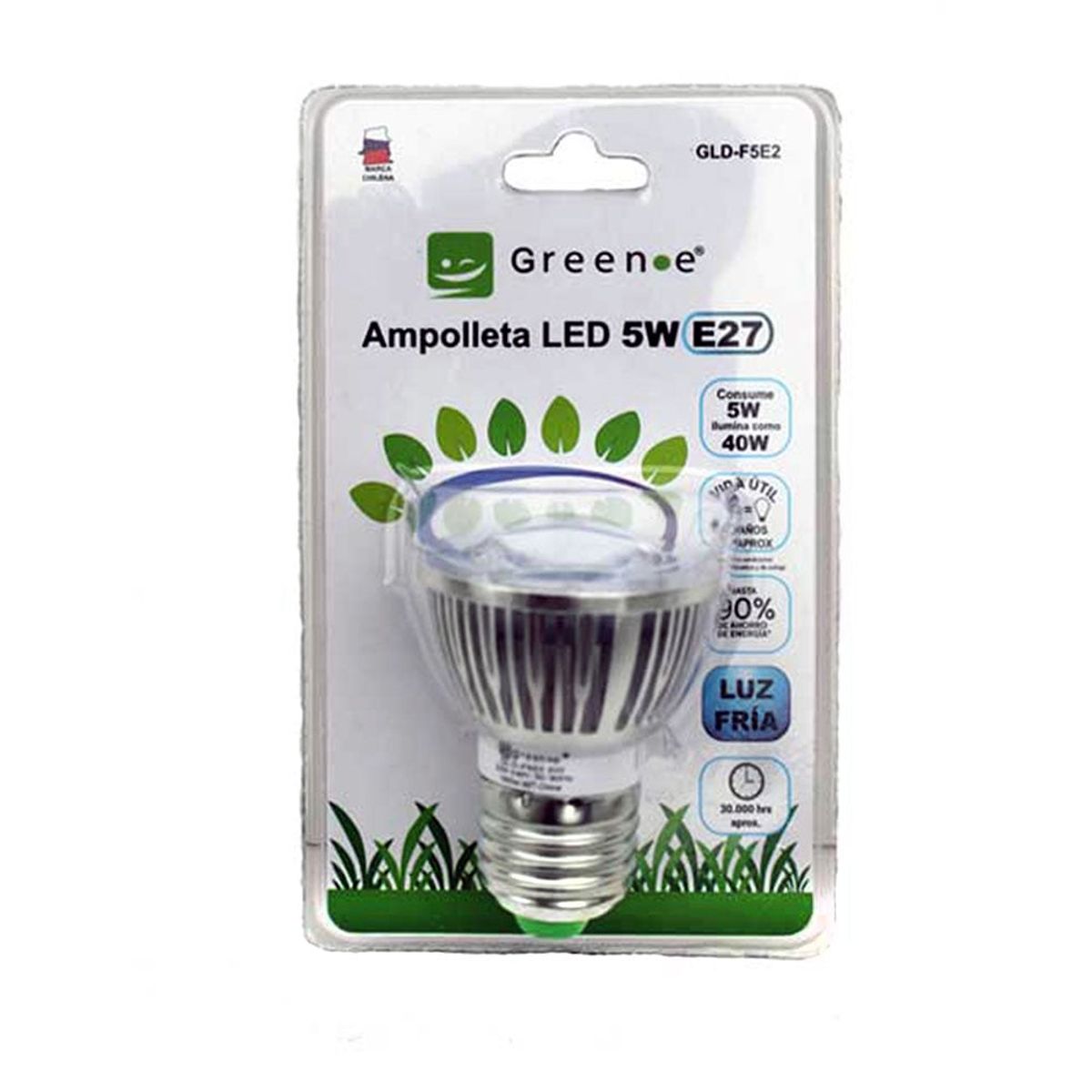 GREEN E - Ampolleta Led. E-27. 5W  Luz Fría. Green e