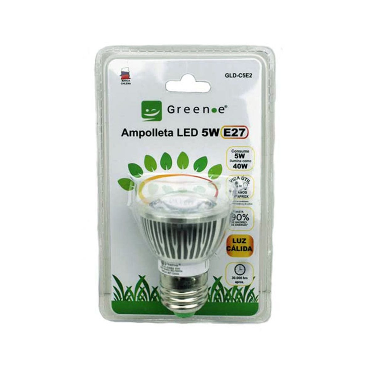 GREEN E - Ampolleta Led E-27 5W Luz cálida Green e