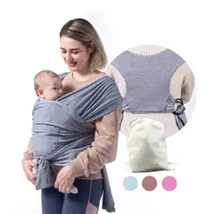 GENERICO - Fular Portabebe Semielástico Ergonómico Ajustable Gris