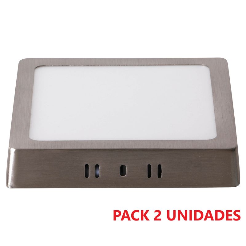 DRL LIGHTING - PACK 2 PANEL LED SOBREPUESTO CUADRADO 18W 4500K SATINADO