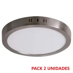 DRL LIGHTING - Pack 2 Panel LED 18 W Sobrepuesto Redondo Luz Neutra