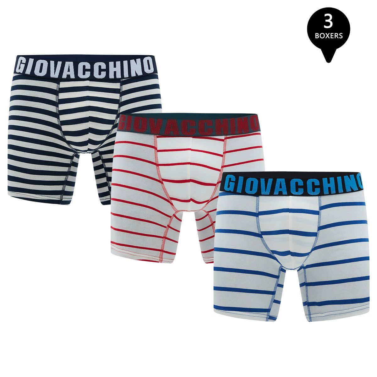 GIOVACCHINO - Pack de 3 Boxer Medio Algodon Hombre.