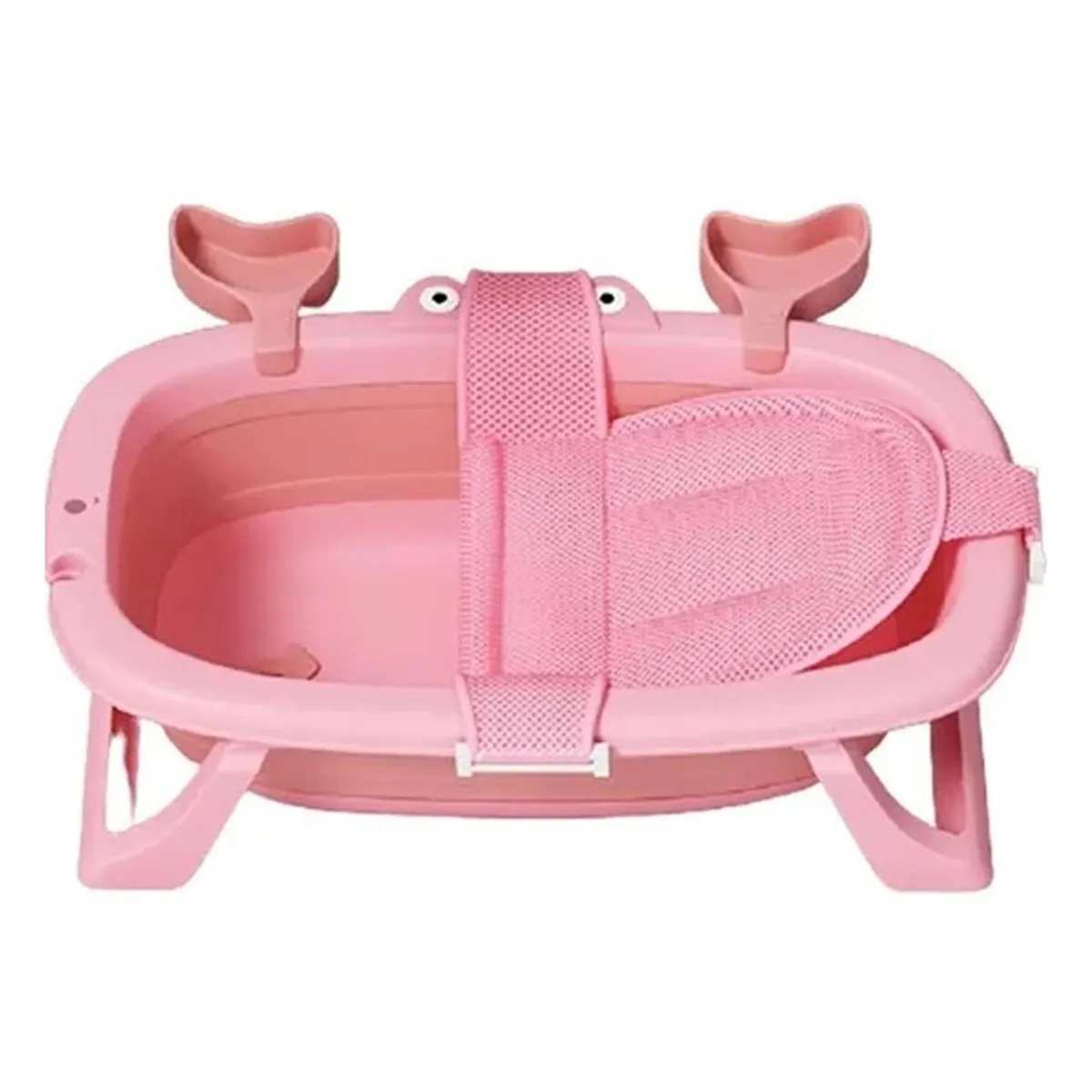 DETODOYMAS - Tina Cangrejo Bebe Bañera Plegable + Malla Reforzada - Rosa