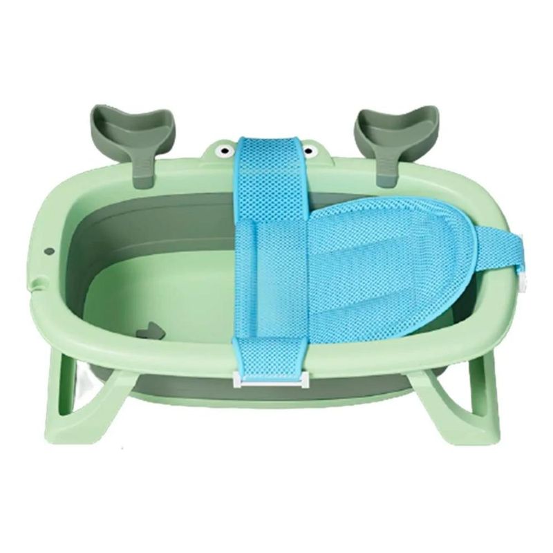 DETODOYMAS - Tina Cangrejo Bebe Bañera Plegable + Malla Reforzada - Verde